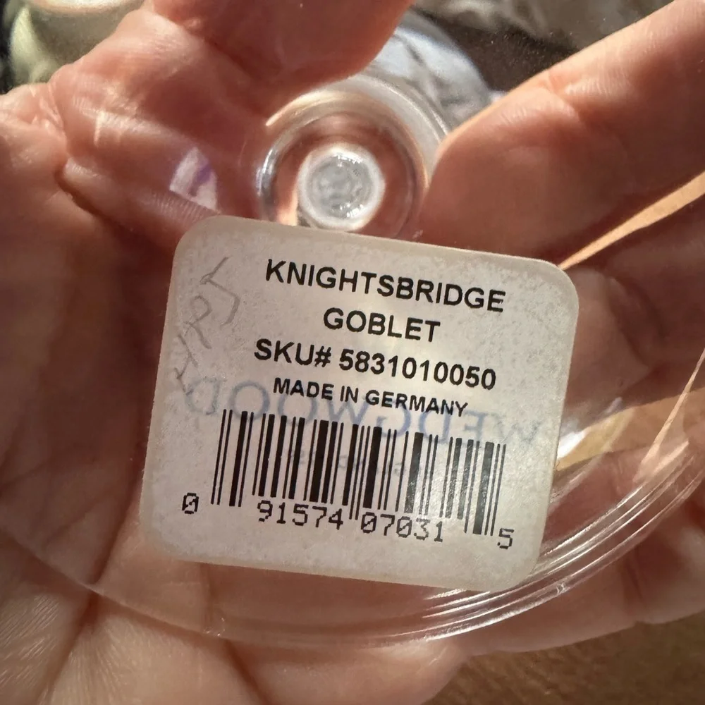 Wedgwood Knightsbridge Water Goblet New